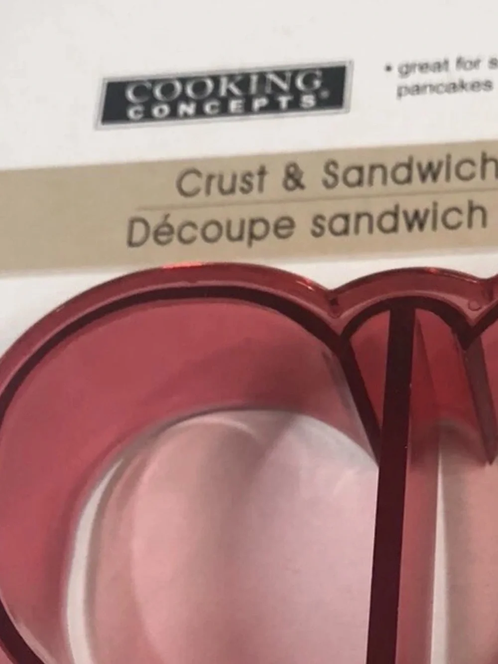 Crust Sandwich Cutter Butterfly Shape Red Clear Plastic